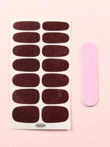 1張金屬亮絲美甲貼紙和1入組指甲銼