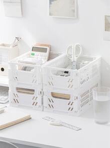 1入組素色文具收納籃 - 白色 - 查看 1