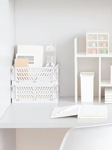 1入組素色文具收納籃 - 白色 - 查看 3