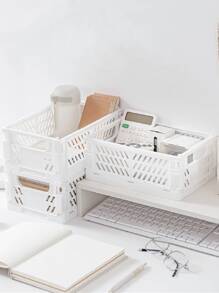 1入組素色文具收納籃 - 白色 - 查看 4