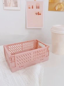 1 pieza Cesta de almacenamiento de papelería plegable - Rosa Pálido - Ver 1