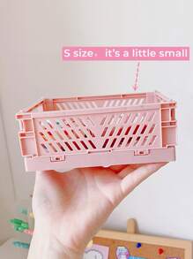 1 pieza Cesta de almacenamiento de papelería plegable - Rosa Pálido - Ver 6