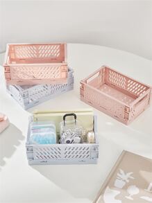 1 pieza Cesta de almacenamiento de papelería plegable - Rosa Pálido - Ver 7