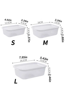 1個透明便攜式冰箱儲物箱,用於密封保鮮蔬菜和水果食品容器 - 無色 - 查看 2
