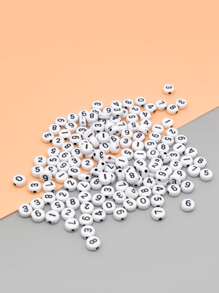 150入组/套數字圖案DIY珠子 - 白色 - 查看 1