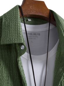 Manfinity Homme Hombres Camisa unicolor con botón sin camiseta