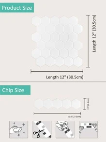 Thick, Solid Color, Minimalist Design Waterproof Kitchen Stickers For Daily Use - White - View 4