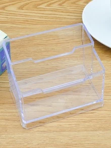 1pc Clear Card Holder - Clear - View 4