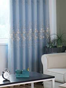 Flower Embroidery Single Panel Curtain, Double Layer Polyester Textured Blackout Curtain For Bedroom And Living Room, All Season - Multicolor - View 9