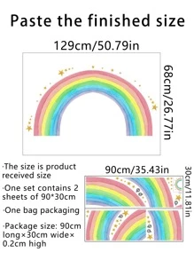 1套大虹彩星星裝飾貼紙 - 彩色 - 查看 4