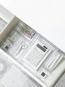 1pc Clear Stationery Storage Basket - Clear - View 1