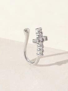 Cuff de nariz con diamante de imitación decoración cruzada cobre popular perforación Joya de cuerpo regalo para mujeres & Hombres