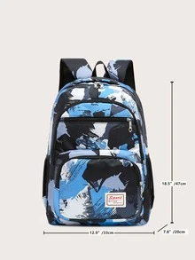 3入組男孩撞色字母貼布背包套裝 - 彩色 - 查看 5