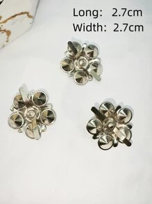 3 cái Rhinestone Decor Trang trí hình hoa DIY - Bạc - Xem 2