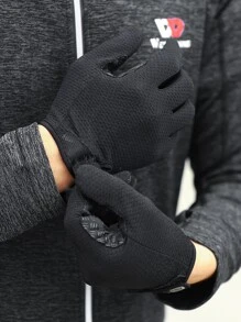 WEST BIKING Letter Graphic Non-slip Touch Screen Gloves - Black - View 6