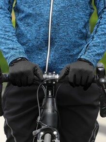 WEST BIKING Letter Graphic Non-slip Touch Screen Gloves - Black - View 7