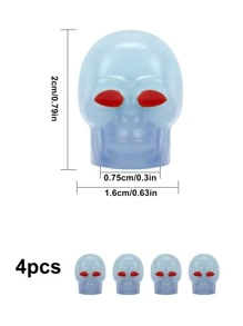 4 gói Vỏ van lốp ô tô phát sáng trong bóng tối - Màu xanh lam - Xem 3