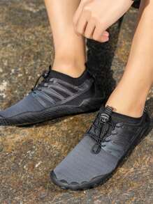 女士速干抽绳设计水鞋，运动户外溪鞋，沙滩装，女士拖鞋 - 黑色 - 查看 8