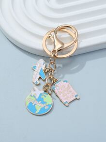 Airplane Charm Keychains For Daily Use Key Decoration Gift For Friend Casual Car Accessories Bag Charm School Cute Goth Y2k Bag Accessories Lanyards With Id Holder Car Accessories Bag Charms Car Accessories Teacher Sister Gift Ideas - Light Grey - View 3