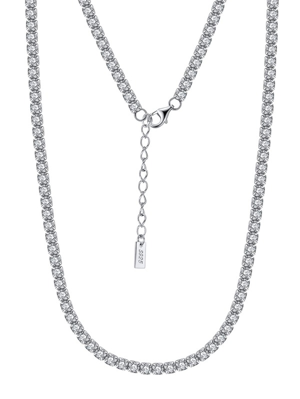ORSA JEWELS Colar de prata com decoração de zircônia cúbica para mulheres joias finas de casamento