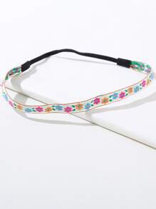 3 piezas Banda de pelo con bordado de flor - Multicolor - Ver 2