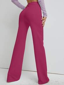 S BETRO High Waist Straight Leg Trousers - Hot Pink - View 2