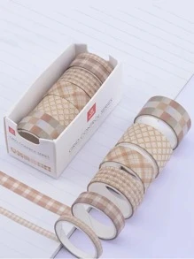 6卷格紋圖案和紙膠帶 - 彩色 - 查看 1