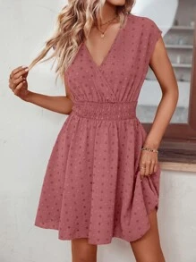 Breezaya 圓點交疊領蝙蝠袖洋裝 - 粉色 - 查看 3