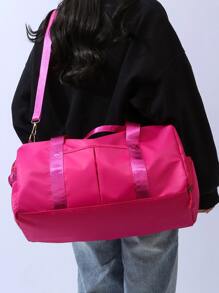 防水大容量尼龍旅行包合適適合旅行,商業,運動,健身,戶外露營,游泳,海灘,瑜伽,舞蹈 - 玫紅色 - 查看 1