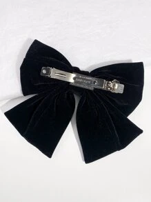 1pc 20cm Black Fabric Regular Bowknot Hair Clip Hair Accessory, Leopard Print For Women, Street Style Claw Clips Hair Claws Hair Barrettes, Winter Outfit For Women, Bows, Cute, Hair Accessories, Head Accessories, Hair Accessories For Women - Black - View 5