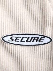 Manfinity Men Letter Patched Shirt & Drawstring Waist Shorts Without Tee - Apricot - View 6