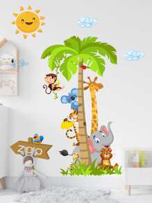 2入組張PVC牆貼可愛卡通動物圖案家居牆貼 - 彩色 - 查看 1