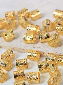 40pcs Gold Dreadlock Bead Rings, Women Braids Hair Decoration Hair Clips, Fashionable & Unique, Suitable For Holiday, Beach, Summer, Everyday Wear, Hair Accessories, Head Accessories, Hairpin - Gold - View 4