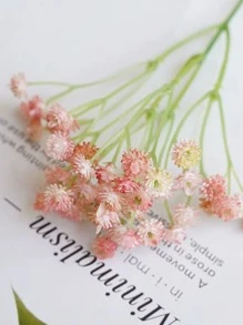 1束塑膠擬真花破洞人造花束適用於派對 - 粉色 - 查看 4