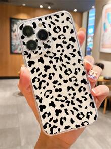 1pc Leopard Print Phone Case Compatible With Iphone 15/15 Pro/15 Plus/15 Pro Max/14/14 Plus/14 Pro/14 Pro Max/11 Pro Max/12/12 Pro/12 Pro Max/13/13 Pro/13 Pro Max/11/11 Pro Compatible With Samsung S24uu/S24+/S24 Protective Cover,International Version, Not The Domestic Version - Black - View 1