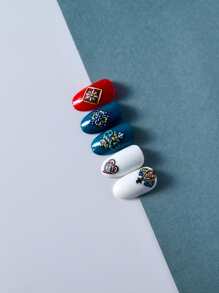 1张几何图案美甲贴纸 DIY美甲用品 - 彩色 - 查看 3