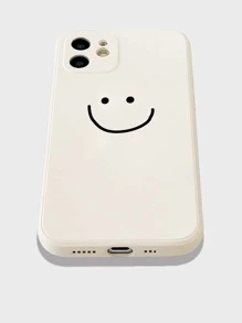 笑脸手机壳，兼容 15 Pro Max/14/13/12/11，兼容小米，兼容华为，兼容三星S23，国际版，非国内版 - 米色 - 查看 3