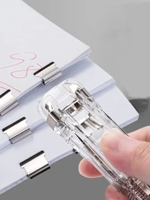 1入組透明釘書機和8入組頁夾