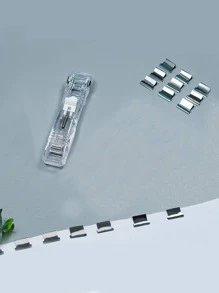 1入組透明釘書機和8入組頁夾