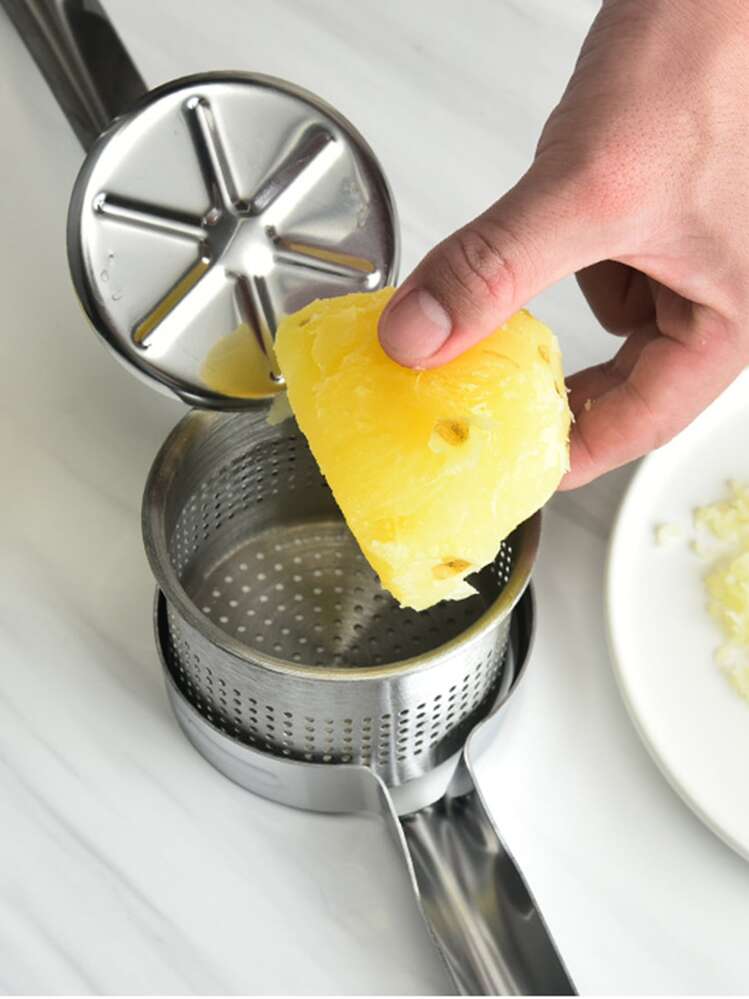 מועך תפוחי אדמה מפלדת אל חלד 1 יחידות, כלי מטבח קלאסי לפירה למטבח - כסף - ראה 5