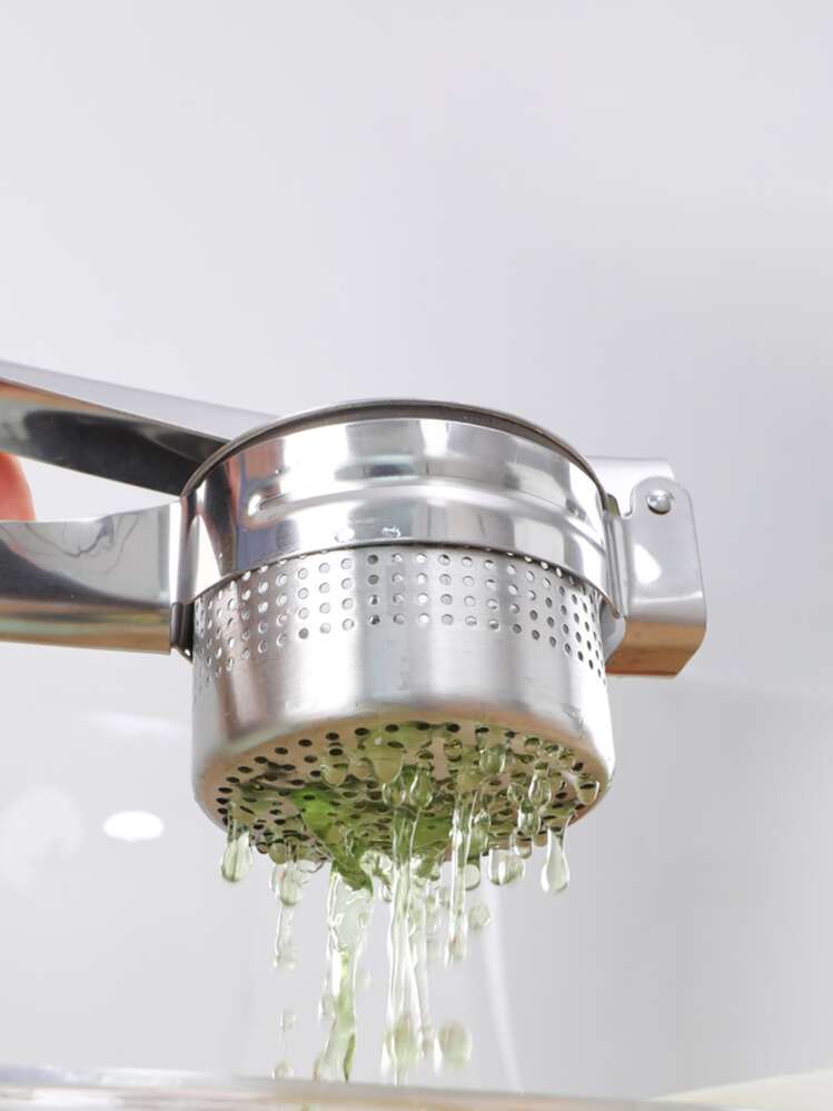 מועך תפוחי אדמה מפלדת אל חלד 1 יחידות, כלי מטבח קלאסי לפירה למטבח - כסף - ראה 6