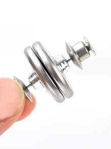 2入組/套鋁合金窗簾固定器極簡圓形磁性窗簾扣用於窗簾 - 灰色 - 查看 4