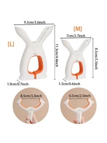 2pcs/set Multifunction Plastic Clothes Peg, Minimalist Two Tone Rabbit Ear Design Windproof Clothespin For Household - White - View 3