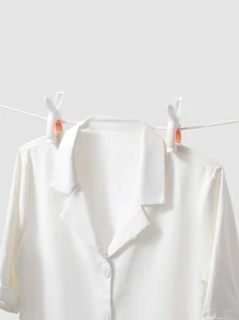 2pcs/set Multifunction Plastic Clothes Peg, Minimalist Two Tone Rabbit Ear Design Windproof Clothespin For Household - White - View 6