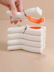 2pcs/set Multifunction Plastic Clothes Peg, Minimalist Two Tone Rabbit Ear Design Windproof Clothespin For Household - White - View 8