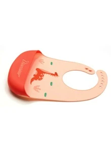 1pc Baby Dinosaur Pattern Silicone Bib - Multicolor - View 2