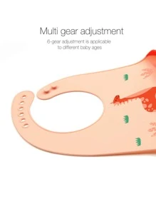 1pc Baby Dinosaur Pattern Silicone Bib - Multicolor - View 3