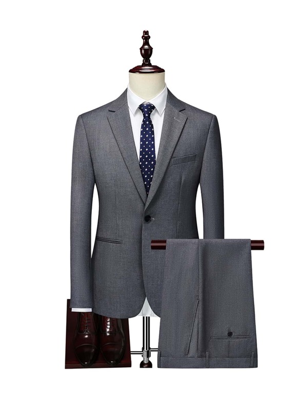 Manfinity Mode 男士1入組單釦西裝外套和1入組西裝褲