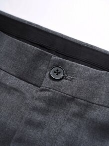 Manfinity Mode 男士1入組單釦西裝外套和1入組西裝褲 - 灰色 - 查看 3