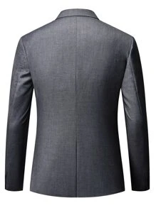 Manfinity Mode 男士1入組單釦西裝外套和1入組西裝褲 - 灰色 - 查看 7